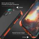 X-belmox Heavy Duty Case for iPhone 12/12 Pro, 3-Layers Military Drop Protection Phone Case [Tempered Glass Screen Protector] Shockproof Rugged Case Cover for iPhone 12 Pro 6.1 Inch - Black/Orange