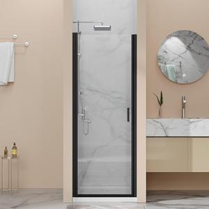 Pivot door, tempered glass 1/4 door panel + Hardware pack