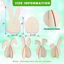 2 x 24Pcs Wood Rabbit Crafts to Paint, Bunny DIY 3D Paintable Unfinished Wooden Slices for Craft, Rabbits Cutouts Ornaments for Easter Decorations (Bunny)