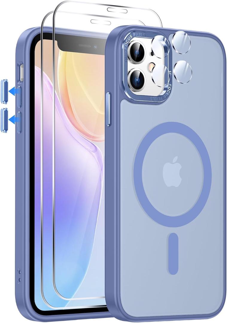 LeYi for iPhone-11 Case Blue Compatible with MagSafe Magnetic[ Screen Protector X2 + Camera Cover X2] Funda para ipone 11case Military Grade Protective Covers for i Phone 11 iphone11, Light Blue