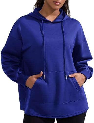 YIPINK Oversized Hoodies for Women Side Slit Athletic Sweatshirts Lightweight Tunic Pullover with Pocket Workout Gym