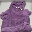 Fuzzy Dog Sweaters for Large Dogs Dog Hoodie Soft Double-Sided Plush Fleece Pet Sweater Pet Clothes Coats Hoodie Sherpa Hooded Sweatshirt(Purple-XL)