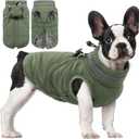 SAWMONG Dog Coat, Warm Dog Winter Coat, Waterproof Fleece Jacket, Cold Weather Dogs Jacket (S,Green)