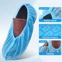 Shoe Covers Disposable - Non-Woven Fabric Shoe Covers for Indoors, Fit Up To 11 US Men and 13 US Women Size to Protect Your Home, Floors and Shoes (Blue, 100 Pack)