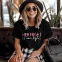 Breast Cancer Shirt Women Pink Ribbon Awareness T-Shirt Breast Cancer Survivor We Fight Together Warrior Short Sleeve Tee Top (Black, S)