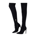 Elisabet Tang Thigh High Boots Over the Knee Boots for Women,Sexy 4.3 inch Stilettos High Heels Boots Stretch Suede Long Pointed Toe Shoes Size 8,5