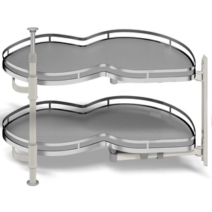 Blind Corner Cabinet Pull Out Organizer, Soft Close Swing Right Pull Out Cabinet Organizer 30inch, Corner Cabinet Lazy Susan for Blind Shelf, 2 Tiers Tray, Adjustable Height