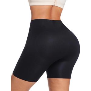 Padded Underwear Butt Lifting Panties Butt Lifter Built-In Fake Butt Pads Tummy Control Shapewear for Women (Black, L)