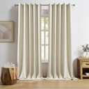 DUALIFE Extra Long Cream Beige 120 Inch Length Curtains 10 FT Blackout Window Drapes for Bedroom Room Darkening Grommet Curtains 60 x 120 Inches Long Buttercream, 2 Panels