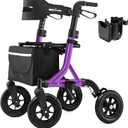 MAXWALK Foldable Rollator Walker for Seniors with Seat, 10" All Terrain
300 lbs Capacity, Height Adjustable, Lightweight, Aluminum Frame, Cup/Cane Holders, Breathable Backrest, Seat, Easy Assembly