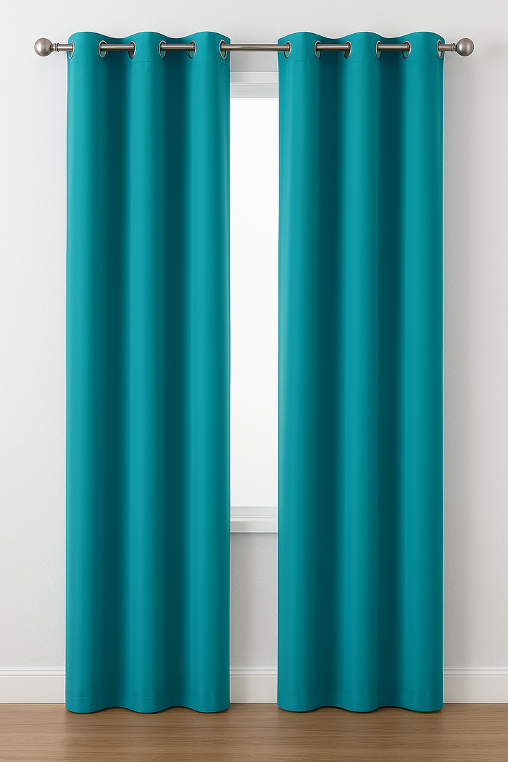 2-Piece Turquoise Window Curtains – 63 x 41 Inch  – Light-Blocking, Decorative Drapes for Living Room or Bedroom