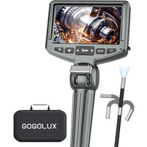 Two-Way Articulating Borescope 1080P, Industrial Endoscope Camera with Light, Inspection Snake Camera with 5.5mm Probe for Automotive Aircraft Home Mechanics (5.5FT)