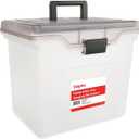 Staples File Box Portable Storage Tote, Letter Size, Clear Plastic
Includes lid, handle, and organizer tray for letter-size hanging files.