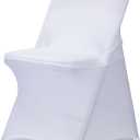 Stretch Folding Chair Covers 50Pcs Spandex Chair Covers Protector for Wedding Party Banquet, Washable Universal Fitted Chair Slipcovers for Celebration Birthday (White, 50pcs)