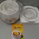 Electric Stew Pot, Ceramic Soup Porridge Cooker, Slow Cookers with Lid, 1L, White