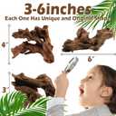 6PCS Natural Driftwood for Aquarium & Reptile Tank, 36 Inches Unique Wood Decor for Fish Tank, Turtles, Lizards, Snakes, Natural Driftwood for Home Decor
