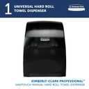 Kimberly-Clark Professional Sanitouch Manual Hard Roll Paper Towel Dispenser (09990), Black, Universal 1.5" Core Compatible, Wall Mounted, for Commercial Hand Towels (Qty 1)