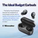 EarFun Free 2S Wireless Earbuds, [Upgraded Version] Bluetooth Earbuds with Deep Bass, 4 Mics for Clear Call, Customizable EQ App, IPX7 Waterproof in-Ear Headphones, 30H Playtime, Wireless Charging