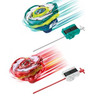 DESAMVAP Bey X CX-07 Starter Pegasus Blast ATR and CX-00 Metal Coat Red with 2 Winder Launchers Combat Battling Game Set, Kids Toys Birthday Gift Ideal for 6+ Years Old Boys