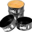 4 PCS 6 Inch Black Springform Pan with Removable Bottom Carbon Steel Mini Cheesecake Pans Round Springform Cake Pan with Stainless Steel Spring Buckles for Baking Kitchens Restaurant