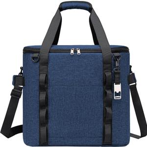 Insulated Soft Cooler Bag 12"x12"x12" Large Leakproof Soft Sided Ice Chest for Travel Beach Camping, 50 Cans Portable Cooler Box for Grocery Shopping, Road Trips, 44qt/60-cans