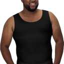 QORE LOGIQ Gynecomastia Compression Shirts for Men - Sleeveless Slimming Undershirts Tummy Control and Body Shaper Tank Top XL