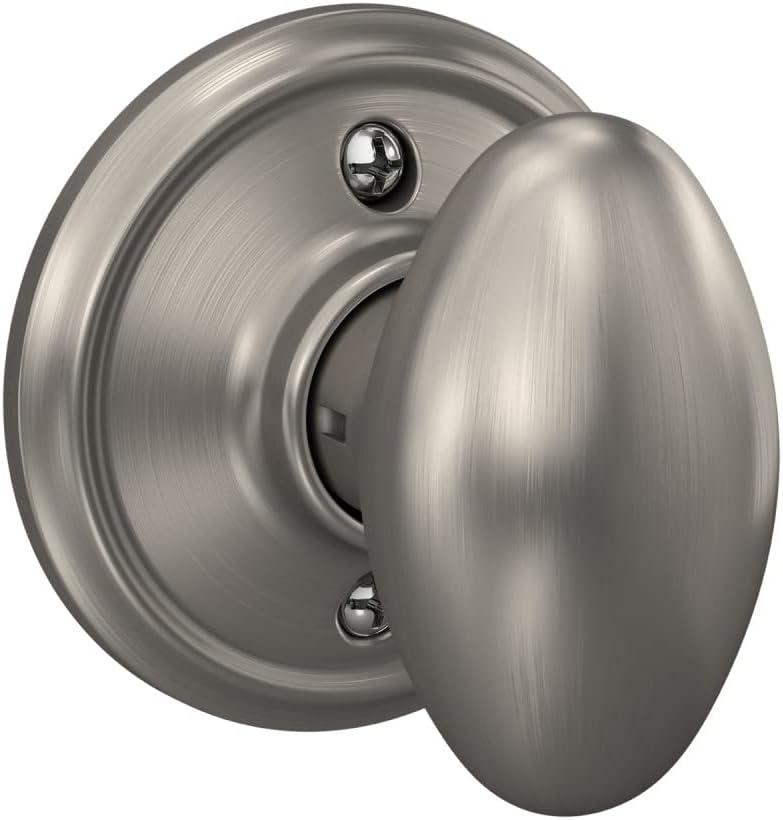 Schlage F170 SIE 619 Sienna Door Knob, One Sided Non-Turning Dummy Door Handle, Satin Nickel (Standard)