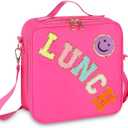 Lunch Box for Women, Reusable Insulated Lunch Box Floral Tote Bags Corduroy Totes for Women Office Work Travel Picnic (Corduroy Blue Flowers)