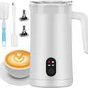 Milk Frother, 4-in-1 Electric Milk Steamer and Frother, 13.5oz/400ml Automatic Large Capacity Warm and Cold Foam Maker, Milk Warmer and Coffee Frother for Latte, Cappuccino, Macchiato(White)