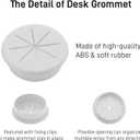 2 x [2 Pack] Desk Grommet 2 Inch Flexible Desk Hole Cover for Cables Desktop Equipment Wiring Management Cord for Home & Office Table Cables - White