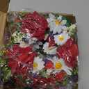 4th of July Flower Garland Wreath Patriotic Red Blue White Daisy Vine Garland Artificial Wild Floral Garland for Independence Day Arch Porch Stair Table Indoor Door Home All Year