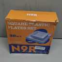 N9R 60PCS White Square Plastic Plates, 30 Dinner & 30 Dessert Plates Heavy Duty, Fancy Disposable Plates for Party, Wedding and other Events