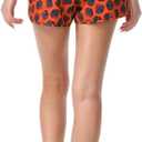 Nonwe Women's Swim Trunks Quick Dry Solid Summer Beach Shorts Mesh Lining (Red-26156)