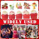 HOWAF Kentucky Party Derby Day Cupcake Toppers Decorations, 32pcs Horse Racing Cake Toppers Derby Day Party Supplies Horse Cupcake Toppers for Run for the Roses Supplies Double-Sided