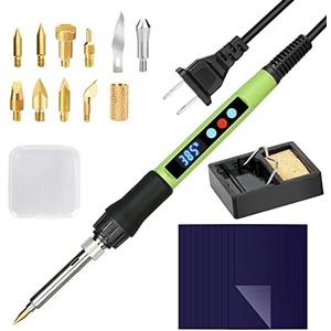 Wood Burning kit, 100W Professional WoodBurning Pen Tool, DIY Creative Tools with LED Display Adjust Temp Switch 180~500℃,Wood Burner for Embossing,Carving,Pyrography,Suitable for Beginners,Adults