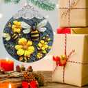 Bee Christmas Decoration - Stained Glass Tree Ornaments, Xmas Gift for Friend, Family, Coworker
