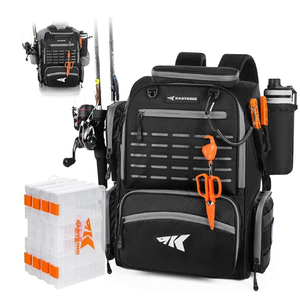 KastKing Bait Boss Fishing Tackle Backpack with Rod Holders-4 Tackle Boxes-Rain Cover,45/43L Large Storage for Fishing Gear