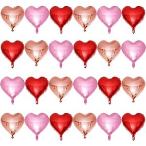 Froova Heart Balloons 15Pcs 18 Inch Valentines Day Balloons Heart Shaped Mylar Balloon for Girls Women Anniversary Sweet Valentine Day Romantic Decorations Special Night Party (Blush, Red, Purple)