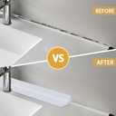 2 x Peel and Stick Splash Guard for Countertop, Shower Water Dam Barrier, Waterproof Caulk Seal Strip for Kitchen and Bathroom Sink Cooktop Edge (White, 39" L x 0.59" H)