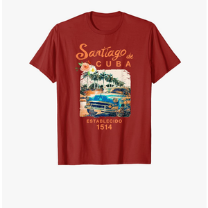 CUBA Santiago de Cuba Vintage Travel Cuban T-Shirt, XXL
