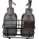 Urban Habitat Glass Hand and Soap Dispenser Set with Metal Pump