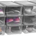 6 Quart Latching Storage Box,Plastic Clear Storage Bins With Lids Stackable (Grey, 12 Pack)