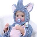 Baby Doll, 20 Inch Realistic Reborn Baby Doll with Blue Elephant Outfit, Hand-Rooted Blonde Hair, Real Life Baby Dolls with Accessories for 3+ Year Old Girls Gifts