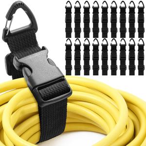 18 Pack 17 Inch Adjustable Extension Cord Holder Organizer with Triangle Clips for Garage Organization and Storage Heavy Duty Extension Cord Hanger for Men Workshop (Black)