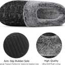 shoeslocker Womens Memory Foam Fuzzy Slippers Knitted House Slippers for Women Comfy Slip-On Warm House Shoes (M)