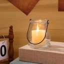 2 x Cabilock 8PCS Hanging Candle Holder, Clear Glass Tealights Candle Holder with Handle, Decorative Succulent Vase Hanger Air Plants Terrariums for Christmas Festival Party Wedding Indoor Outdoor Decor