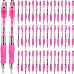 Epakh 72 Pcs Breast Cancer Awareness Pens Bulk Pink Ribbon Pens 0.5 mm Retractable Gel Ink Ballpoint Pen Pink Ribbon Roller Ball Pen Breast Cancer Awareness Accessories Fine Point Black Ink Pens