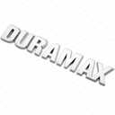 2Pc Silverado Duramax Hood Letter Logo Emblem Badge Adhesive Nameplate Replacement for 1500 2500 3500 (Chrome)