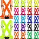 20 Pcs Reflective Vest Running Gear, High Visible Multicolor Adjustable Reflective Vest Elastic Bright Neon Lightweight Safety Straps for Men Women Night Walking Running Cycling Jogging