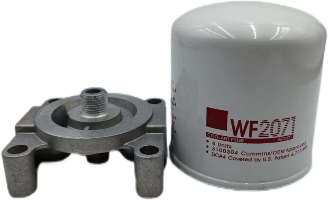 WF2071 Coolant Filter Spin-On with Filter Base Compatible with Freightliner International Peterbilt model Cummins ISL ISC ISB ISX Caterpillar C16 C15 C13 C12 Engine